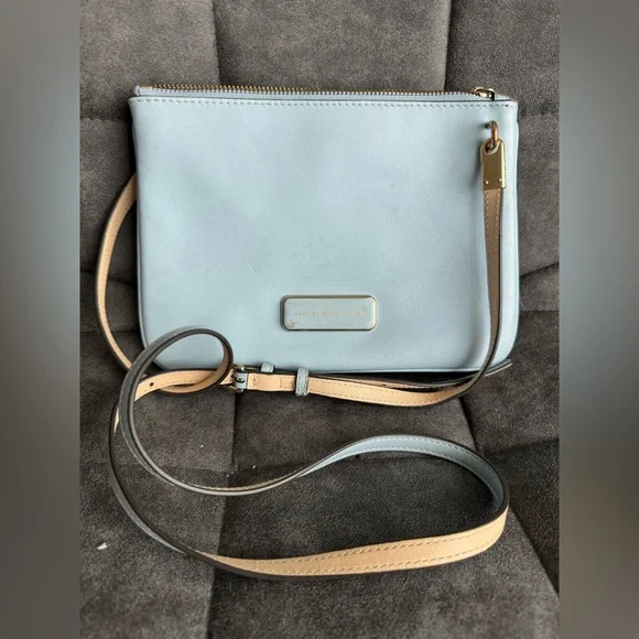 Marc By Marc Jacobs Womens Faded Blue Double Percy Crossbody Bag - Picture 2 of 12